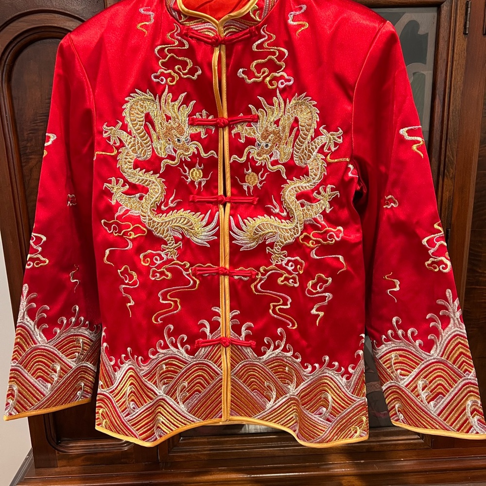 Bridegroom Chinese style set Dragon Embroidery suite